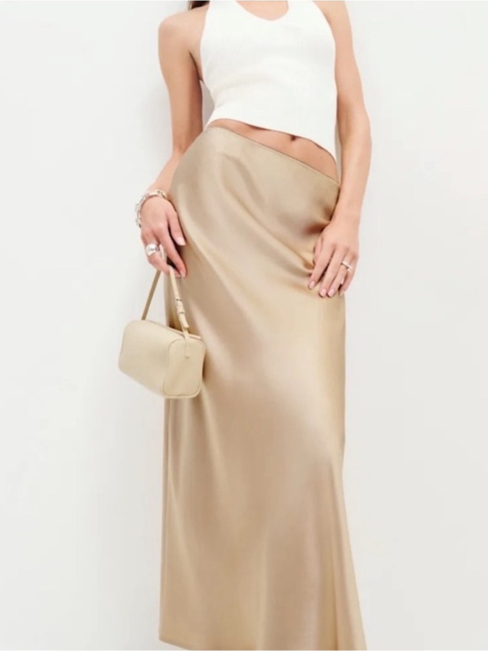 Reformation Layla Silk Skirt Gold Size 0 - Picture 1 of 4